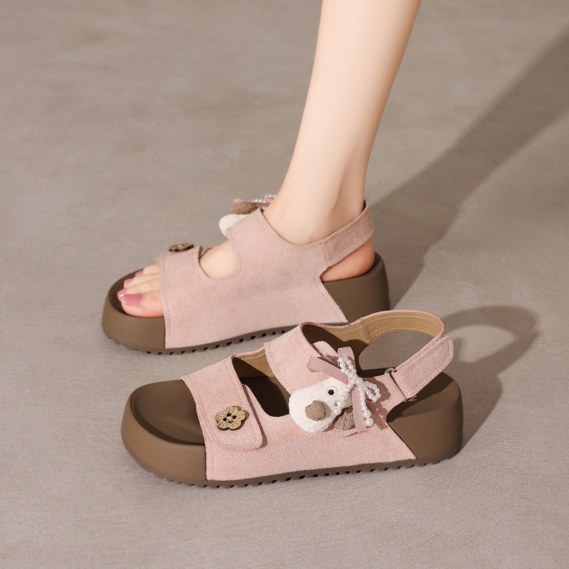 Sandal xỏ ngón đế bệt nữ phong cách Hàn Quốc — FT81 Hồng