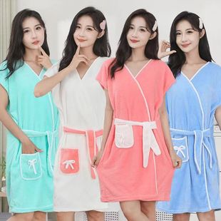 [8.8 Yuan Per Piece] Wearable Bath Towel, Coral Velvet New Bath Skirt, Cute Student Dormitory Home Bathrobe, Soft and Absorbent