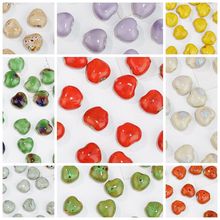 16mm大爱心散珠手工DIY景德镇陶瓷手链项链串珠原材料厂家批发