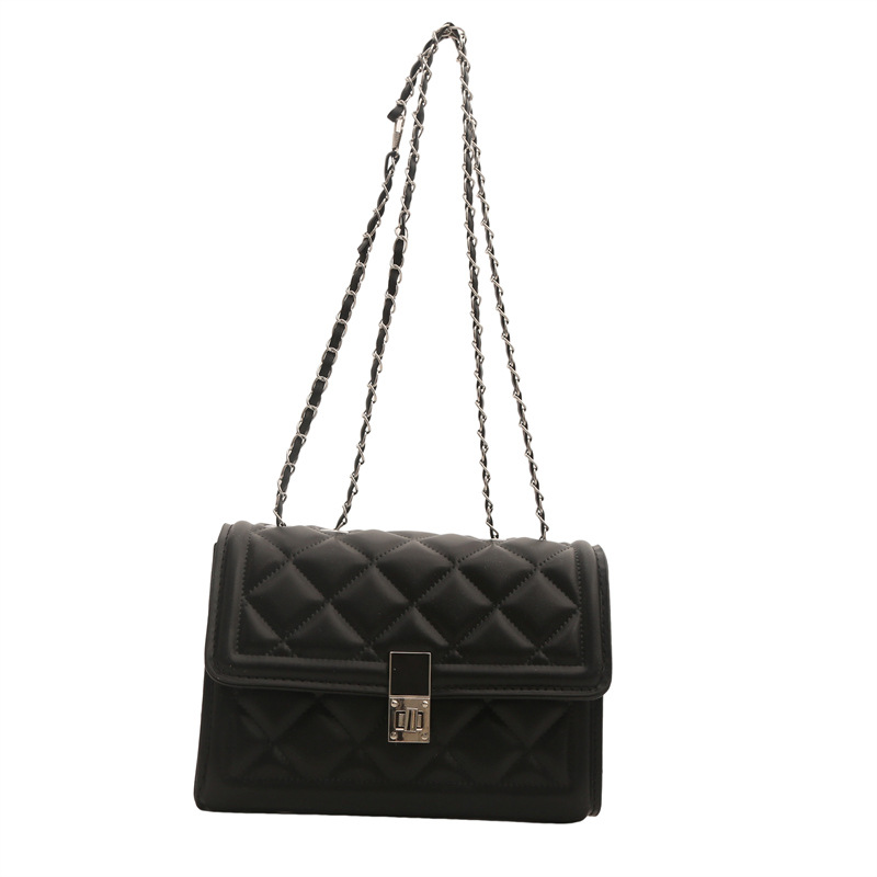 Borsa a tracolla trapuntata alla moda con catena per donna_voghion.com
