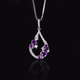 Sweet natural garnet necklace s925 sterling silver diopside topaz pendant high jewelry