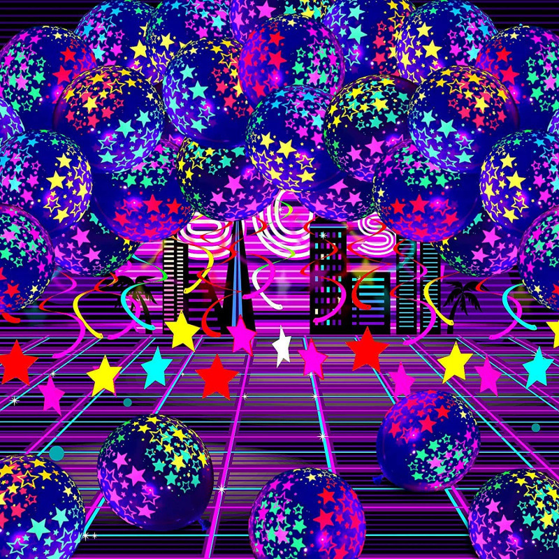 Feliz cumpleaños Neon Glow Balloons Glow in Blacklight Fluores