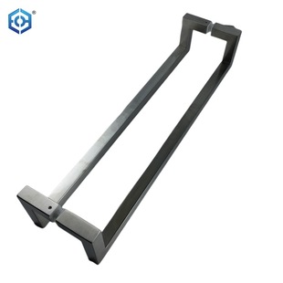 Hotel Hardware Stainless Steel Black White Square Tube Hotel Door Handle Bathroom Shower Room Glass Door Handle