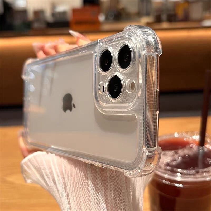 四角エアバッグ転倒防止用アップル16pro携帯ケースiphone15透明14高級感tpu保護カバー|undefined