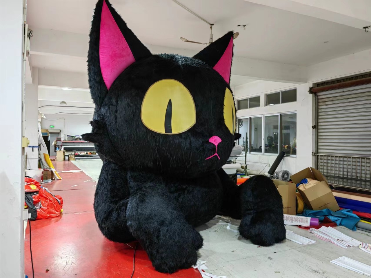 长毛绒充气卡通  户外卡通气模 猫卡通