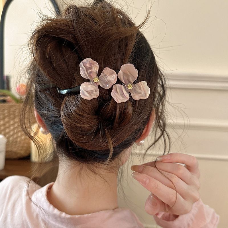 高級キラキラリボンワンラインクリップ秋冬女性後頭部フラワーヘアピンヘアピンヘアピンヘッドドレス写真撮影ミント|undefined