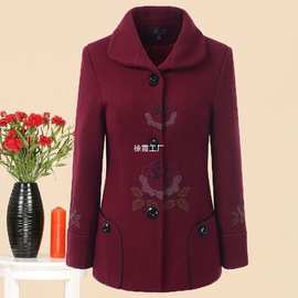 妈妈装毛呢外套中老年人女装秋冬装上衣40-60-80岁宽松大码外套女