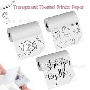 Temu Shine Tiktok Hot Sale Transparent Adhesive Thermal Paper, Thermal Printing Paper, Transparent Sticker