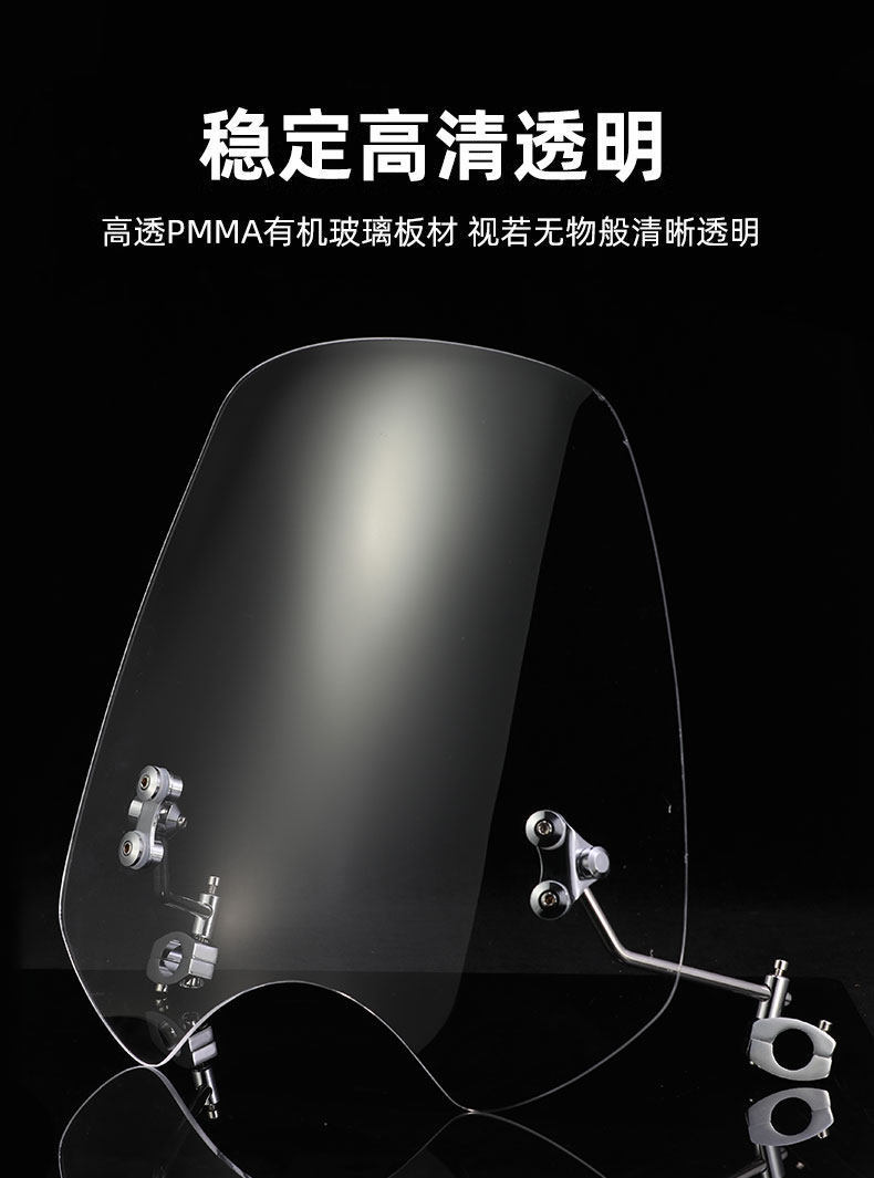 Retro Motorcycle Round Light Windshield Universal Windscreen Suzuki Gz15O-A/E Prince Yueku Organic Glass