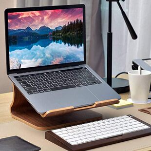Desktop Laptop Stand Bracket Heightening Cooling Rack Solid Wood Foldable Computer Stand Heightening Anti-Slip