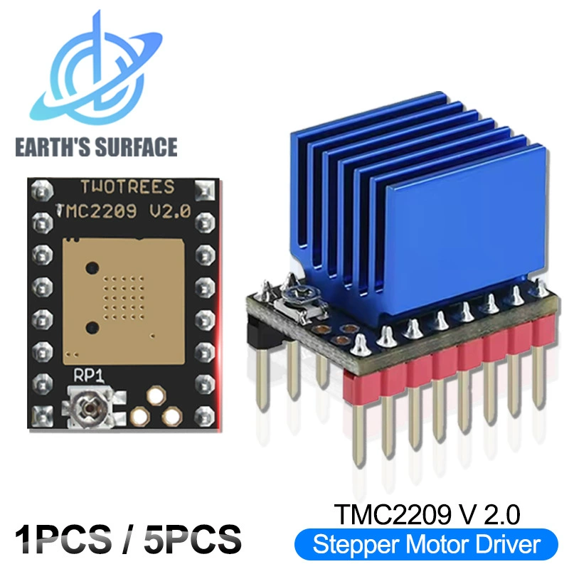 Драйвер 3D-принтера TMC2209 V2.0 бесшумный драйвер режима uart с радиатором