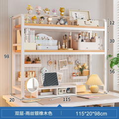 グリッド収納ラック付きデスクトップ多層本棚学生デスクコンピュータデスク多層強化収納鉄棚