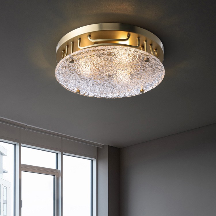 水波纹房间灯道阳台全铜轻奢吸顶灯卧室过门厅个性现代创意