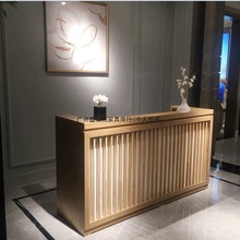 奶茶店吧台简约现代日式服装店收银柜台前台小型宠物店前台转角台