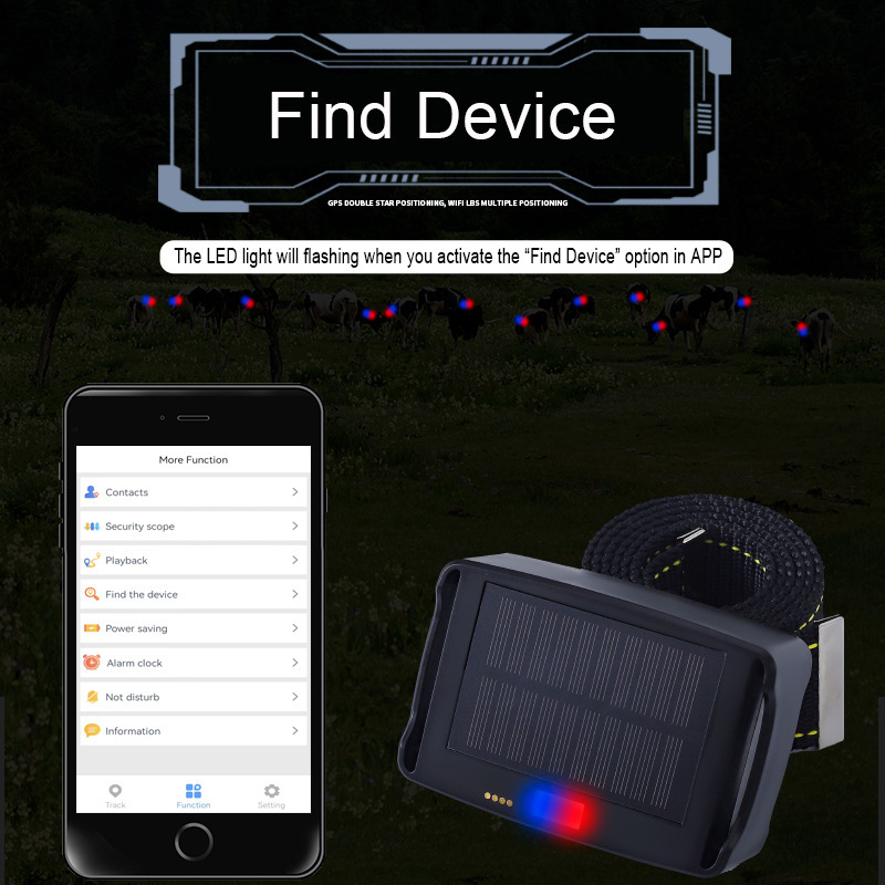 4G locator, solar-powered tracker, GPS for herding cattle, sheep, and horses, waterproof tracker, anti-loss device, and Beidou satellite positioning
