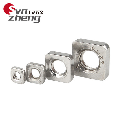 304 stainless steel square nut DIN557 square cap nut four-cornered square nut M3 M4 M5 M6 M8 M10 M12