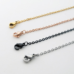 Stainless Steel Cross Chain Gold Titanium Steel Women's Necklace Rose Gold Flat O Chain Clavicle Chain Electroplated Neck Chain Chain