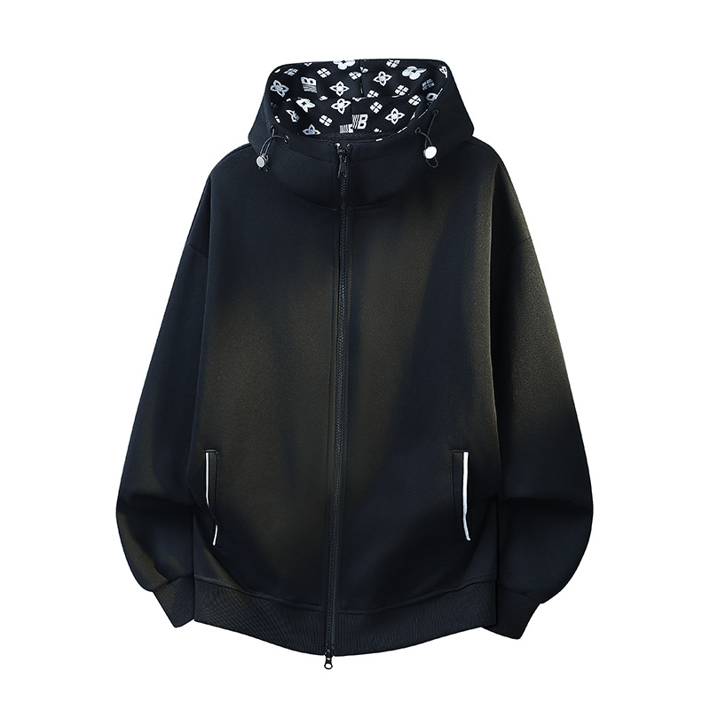 Mainly featuring a popular spring/autumn heavyweight cardigan sweatshirt in solid colors and multiple options, a versatile, Hong Kong-style casual, loose-fitting hooded cardigan
