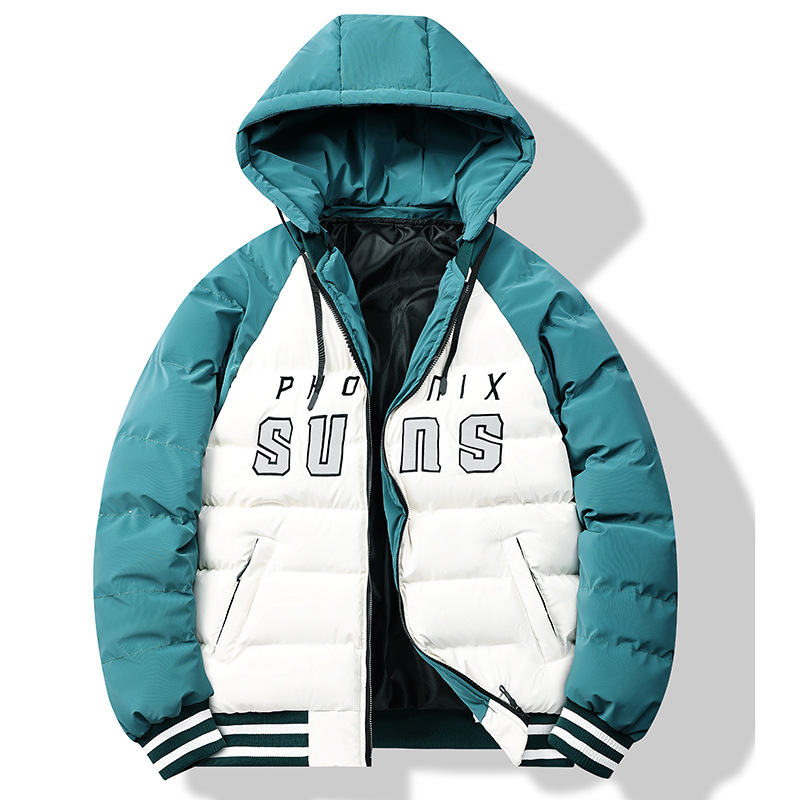 Algodón hombre 2024 otoño invierno nueva moda chaqueta encapuchada abrigo de algodón cálido relajado abrigo de algodón grueso juvenil
