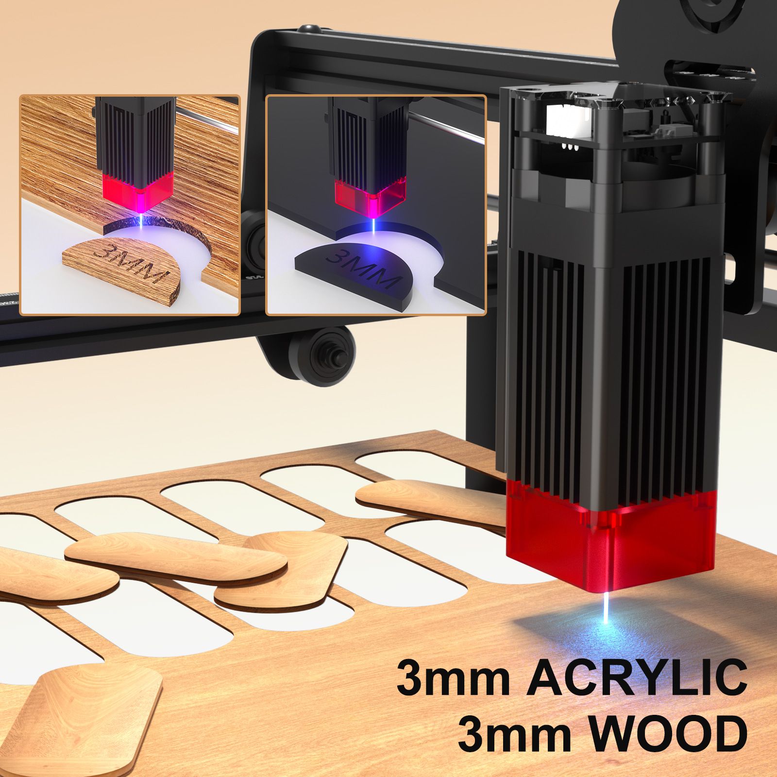 Máquina de grabado láser universal YR totalmente automática con precisión de 0,1 mm USB en línea / APP / operación inalámbrica de tres modos