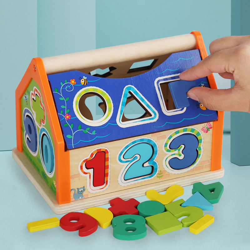Ejercicio de madera para niños forma de coordinación mano-ojo cognición digital forma de educación temprana casa digital bloques de construcción educativos juguetes