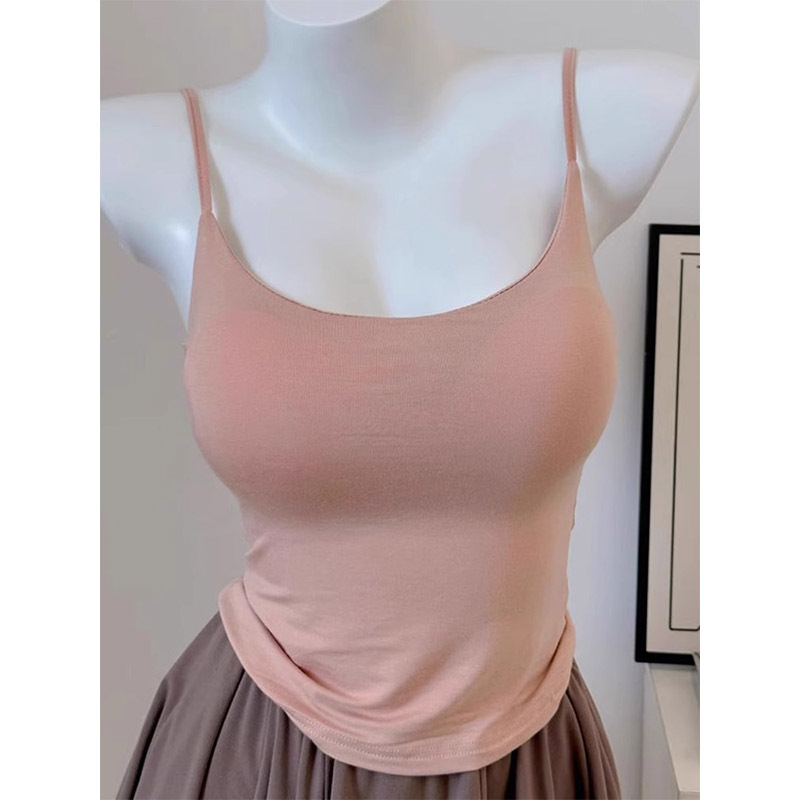 Comes with Chest Pad Exterior Extender Chest Camisole Vest Women's Inner Wear Outer Wear Beautiful Back Bra One-piece Underwear Base Top
