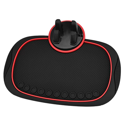 Car multifunctional mobile phone bracket navigation car center console fixed support bracket new 360 rotation (Car phone holder) - red-edge-211855