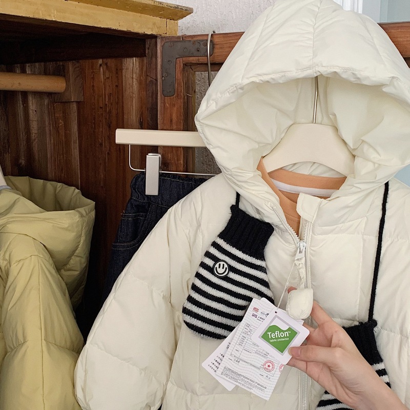 邦诚儿童羽绒服2025冬季新款男女童连帽中长款90白鸭绒中小童外套|undefined