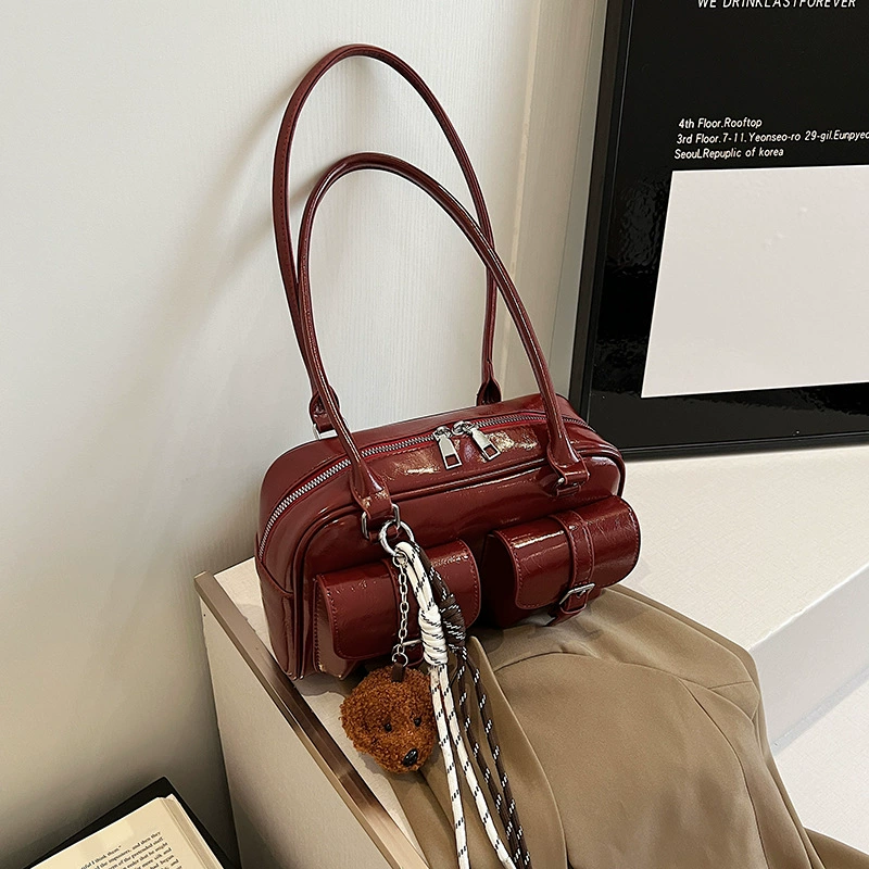 Подмышечная сумка через плечо, стиль осень высокого качества, 26×22×12 см, варианты подвесок