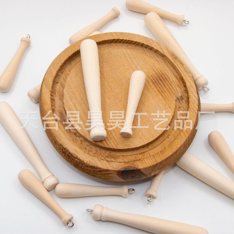 Log Color Baseball Bat Baseball Wooden Stick DIY Keychain Pendant Bag Accessories Mini Bat Wooden Bead Pendant Wholesale