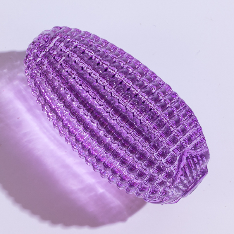 Ornamento de maíz de cristal de cristal de vidrio, maíz de color, maíz hecho a mano puro, maíz amarillo, decoración del hogar