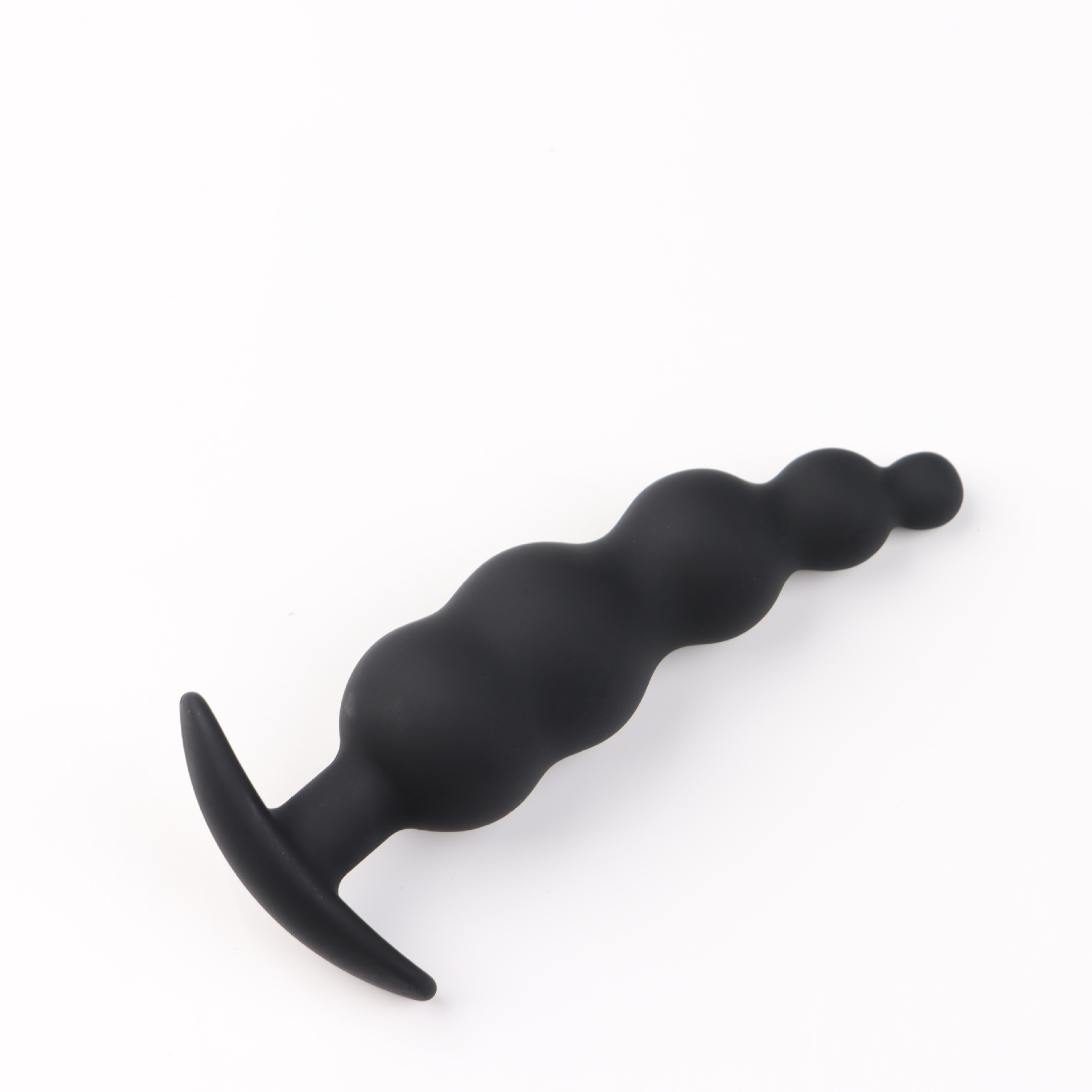 Silicone Anchor Curved Anal Plug with Five Beads, Manual Non-Vibrating Expansion Toy — detail image 2
