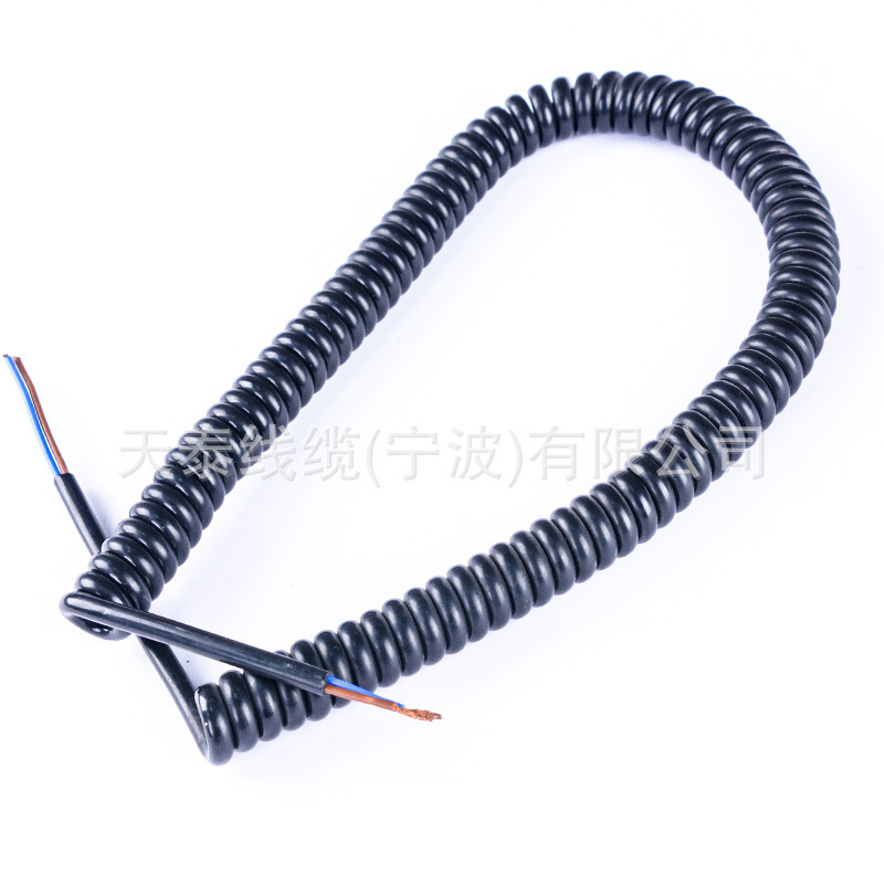 pu弹簧线 pvc弹簧线 伸缩弹簧线2芯3芯弹簧插头电源线 弹簧电源线
