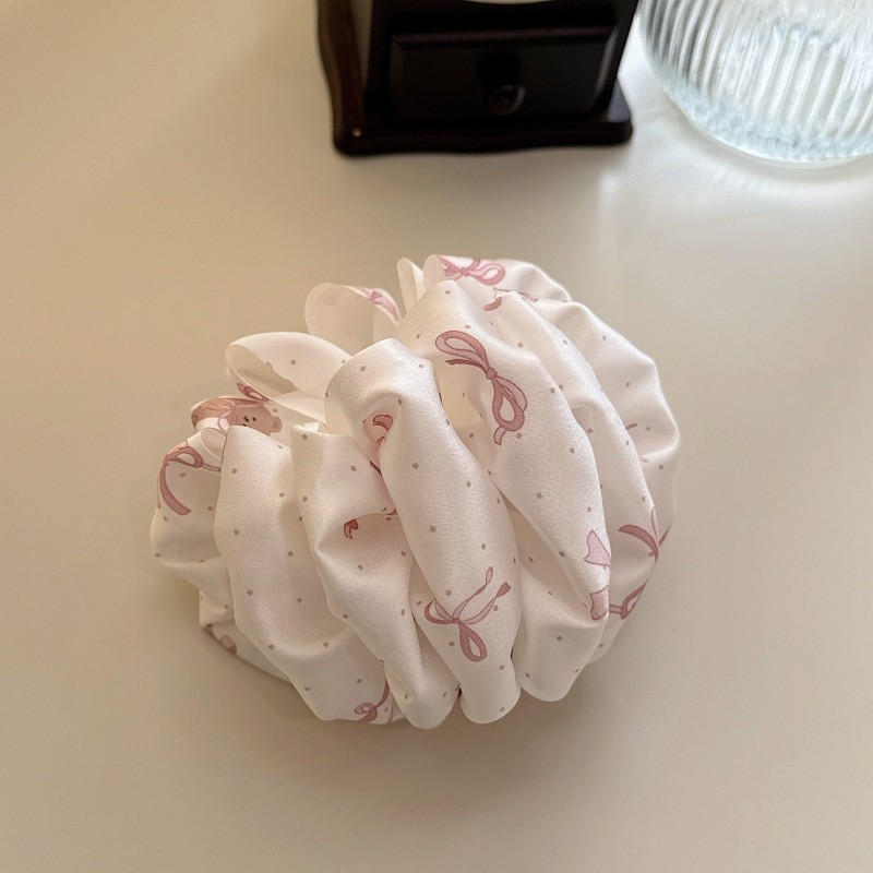 巨显发量蓬蓬香蕉夹新款褶皱云朵泡泡波点碎花甜美氛围感法式发夹|undefined