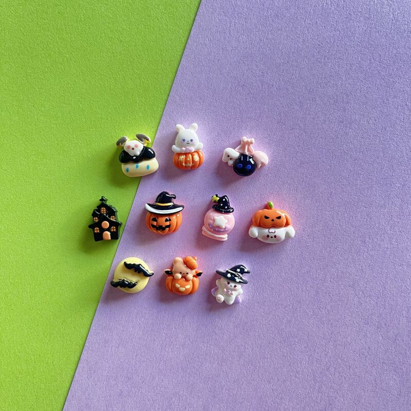 Resin Jewelry Accessories Wholesale DIY Accessories Handmade Materials Shoe Buckles Hats Cream Glue Stickers Mini Halloween