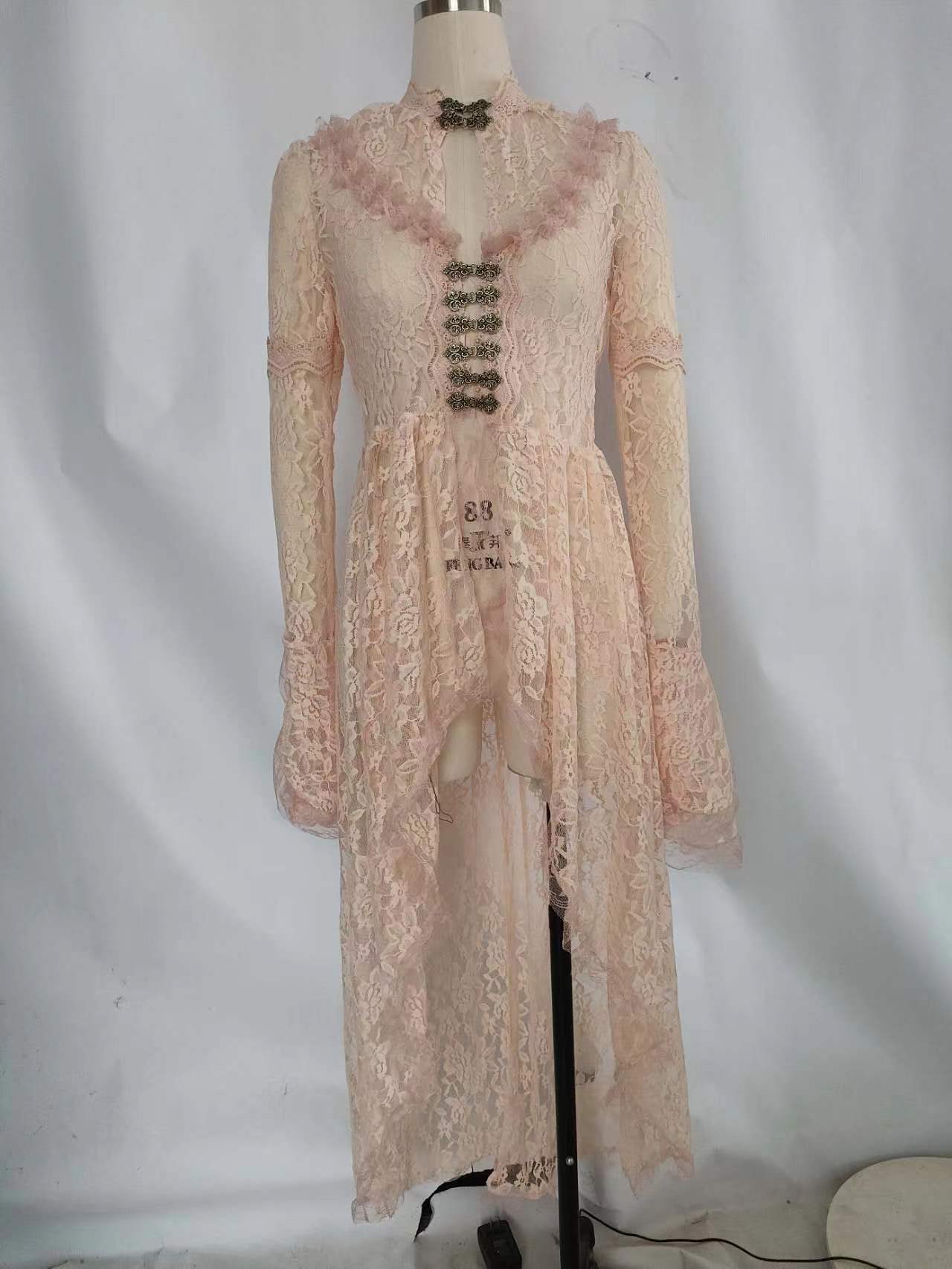 Abito medievale in pizzo per donna elegante costume da cerimonia_voghion.com