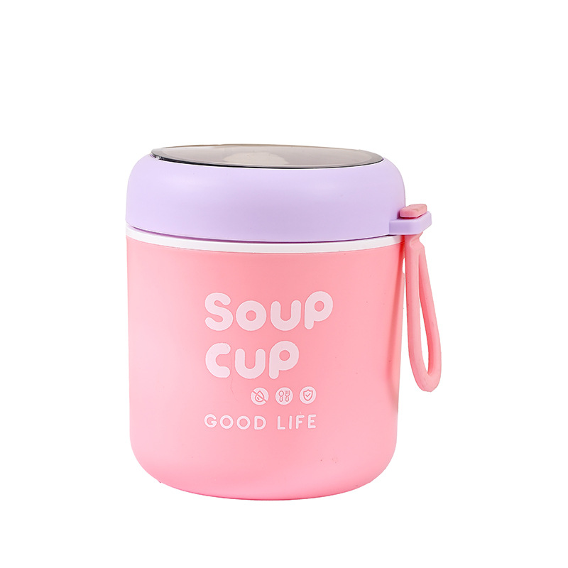 Taza redonda de sopa con aislamiento de acero inoxidable, taza de desayuno, taza de avena, taza de agua con leche, mini olla de sopa de reemplazo de comidas para trabajadores de oficina portátil