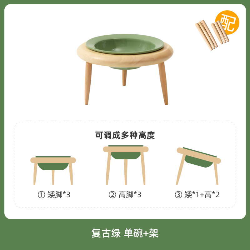 Corea del Sur bd mismo sombrero de paja de cerámica platillo volador para mascotas gato tazón oblicuo perro tazón de agua tazón de fuente de comida de pie alto soporte cervical