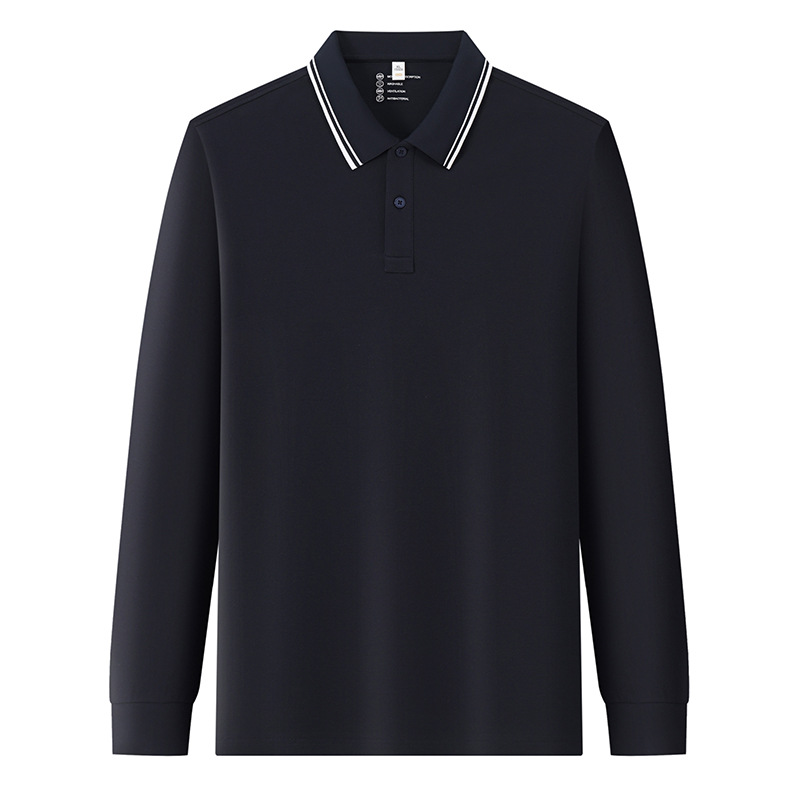 Trajes de trabajo casuales camisas publicitarias personalizadas camisetas de polo blancas de manga larga para hombres