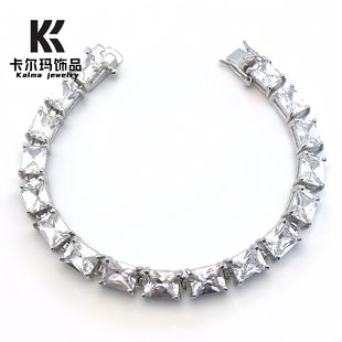 Customized Cross-Border New Product Rock Sugar Chain Ultra-High Quality Zircon Copper 925 Sterling Silver Inlaid Stitching Bracelet Bracelet Bracelet
