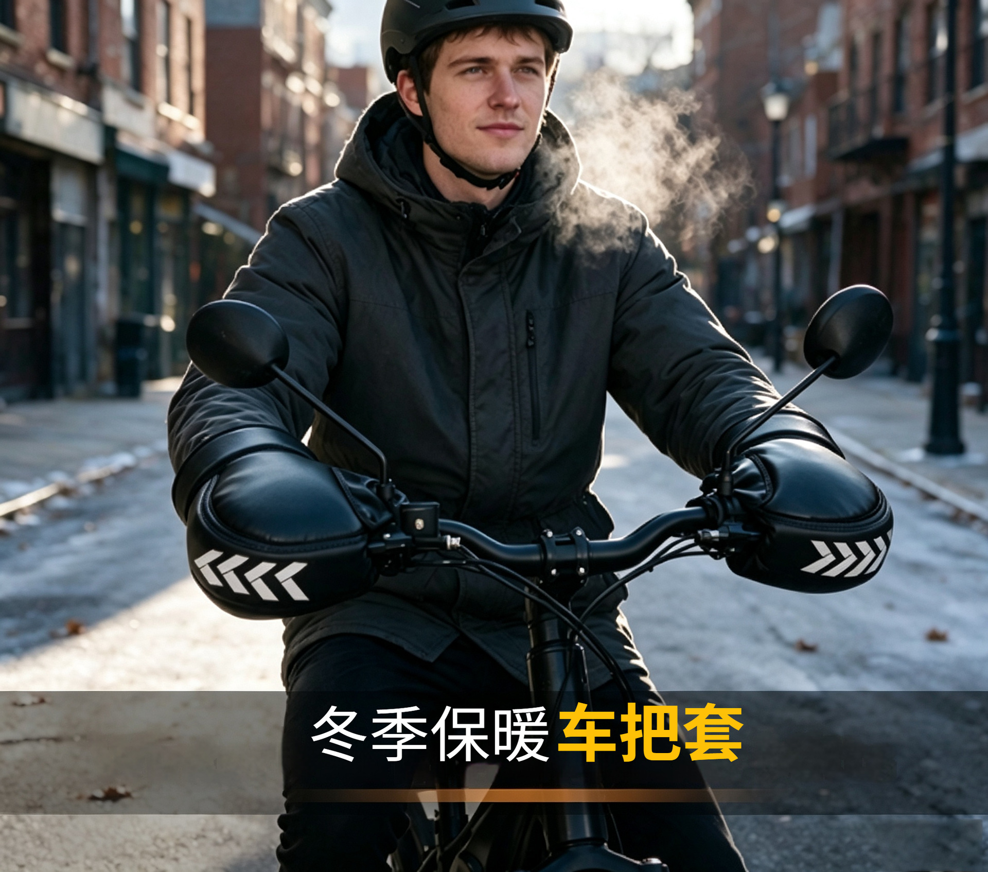 Winter electric bike handlebar covers, bicycle covers, waterproof, reflective, thickened, warm, windproof, cold-proof covers for folding bikes