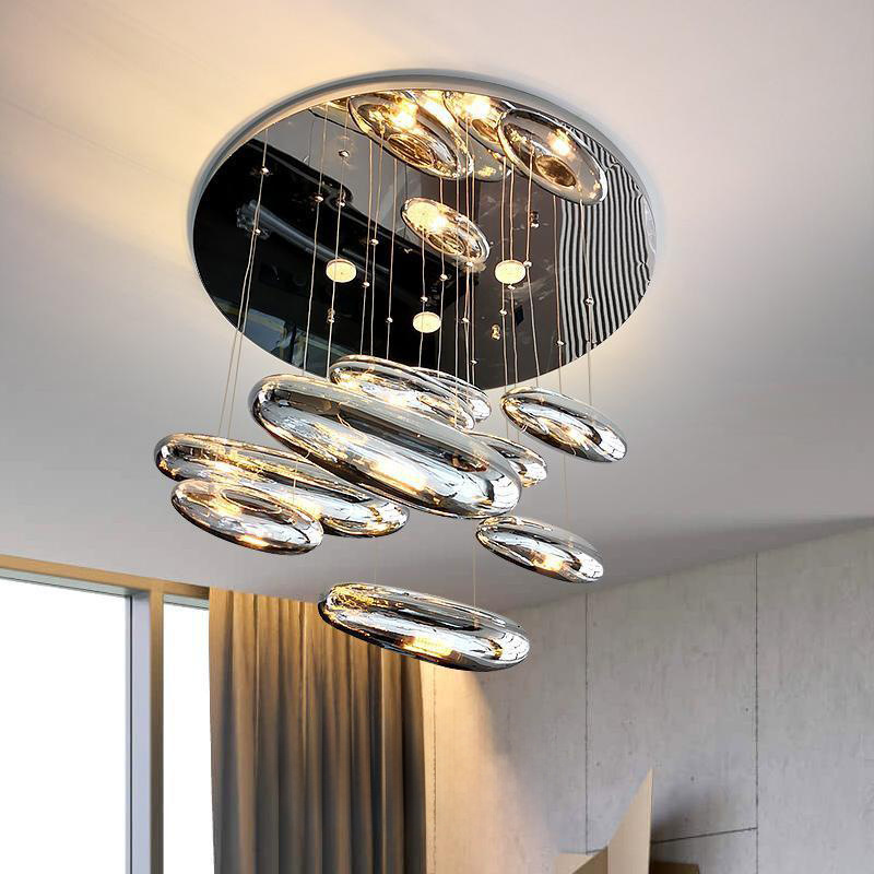 Italia gota de agua sala de estar lámpara de estilo nórdico restaurante sala de exposición creativa villa lámpara de vidrio diseñador