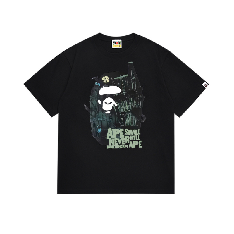 国境を越えた売れ筋BAPE X Miami International MIAMIジョイント漫画男女同型半袖スポーツTシャツトレンディブランド|undefined