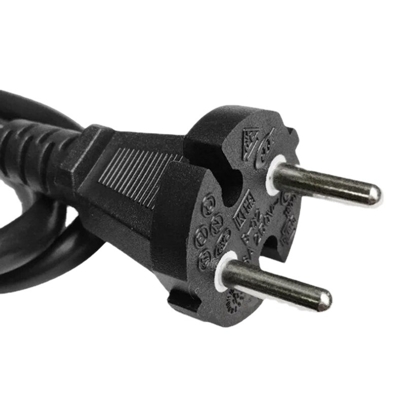 欧洲2芯16A电动工具插头 0.75平方圆线 尾部带排插