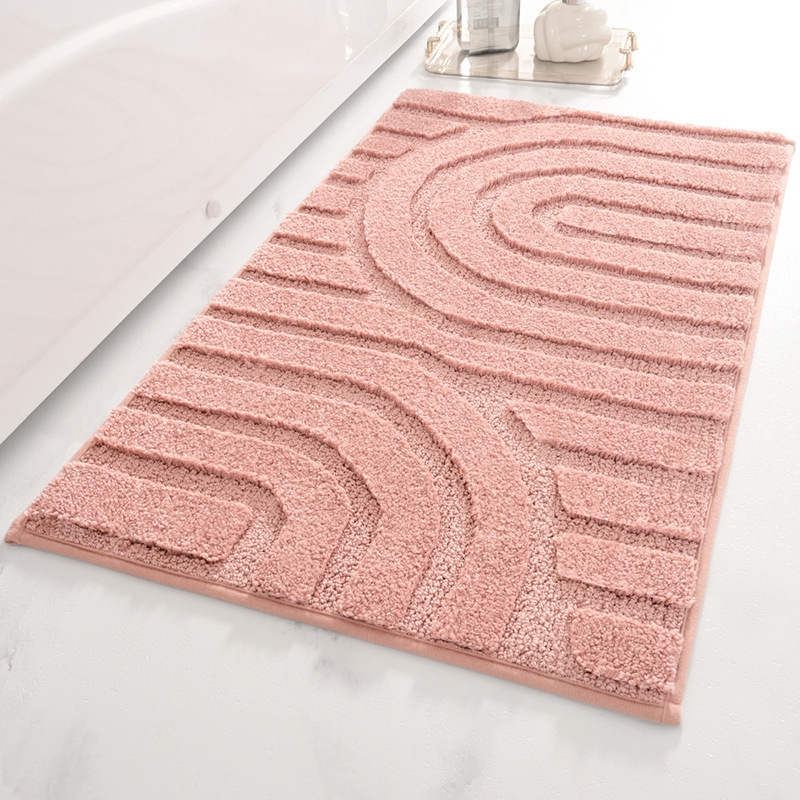 Patrimonio simple flocado Jacquard absorción de agua esterilla de piso esterilla antideslizante puerta de baño dormitorio alfombra de entrada esterilla de pies gruesa
