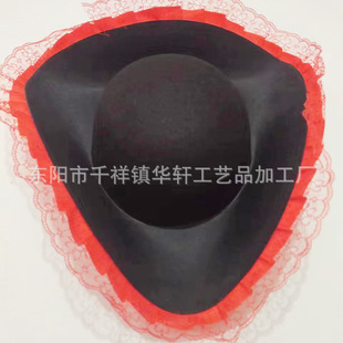 Factory Party Carnival Ball Holiday Triangle Pirate Hat Non-woven Lace Triangle Hat