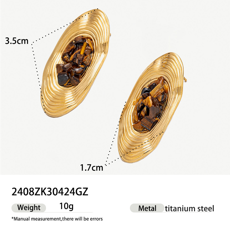 Taina pendientes de resina de piedra natural ojo de tigre pendientes de piedra de nicho femenino diseño pendientes de cristal diamantes estilo europeo y americano