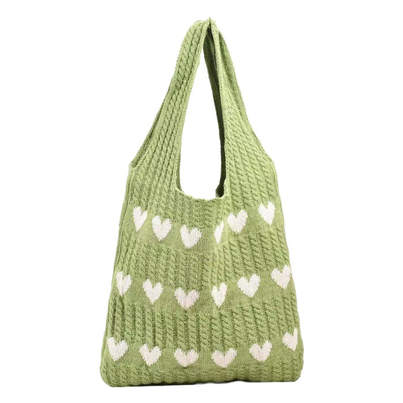Bolso de mano de amor de punto 2023 a principios de otoño nuevo estilo fresco simple moda bolso de punto personalizado bolso de hombro de estilo occidental