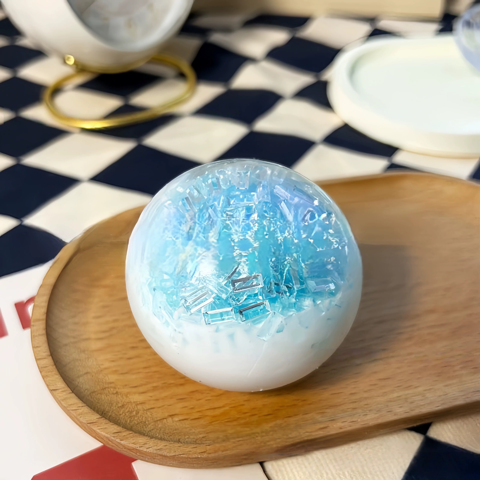 Crushed ice handmade ball blue [opp bag packaging] 6cm