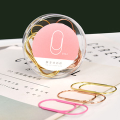 Creative bulk wholesale 50mm shaped paper clips, 20 colorful metal rose gold box-packed pins